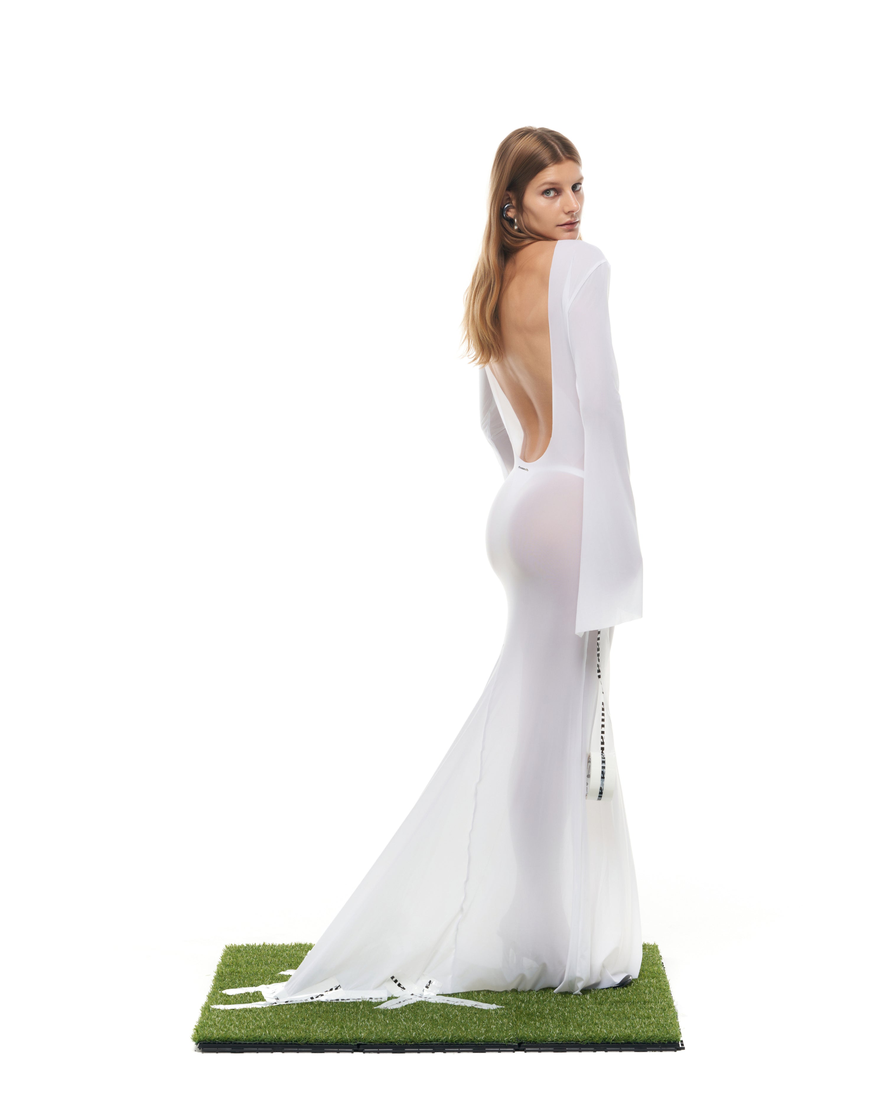 Ciclone Long Dress White