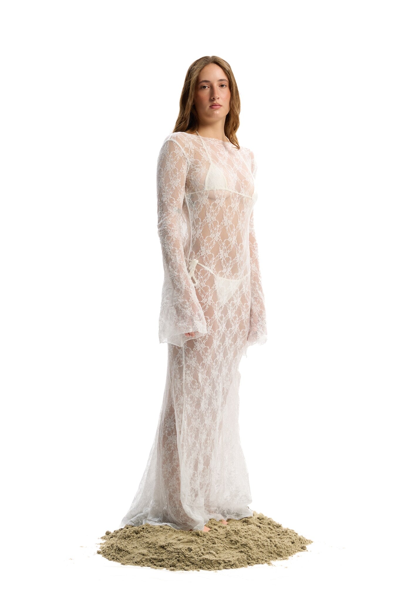 CICLONE LONG DRESS WHITE PIZZO