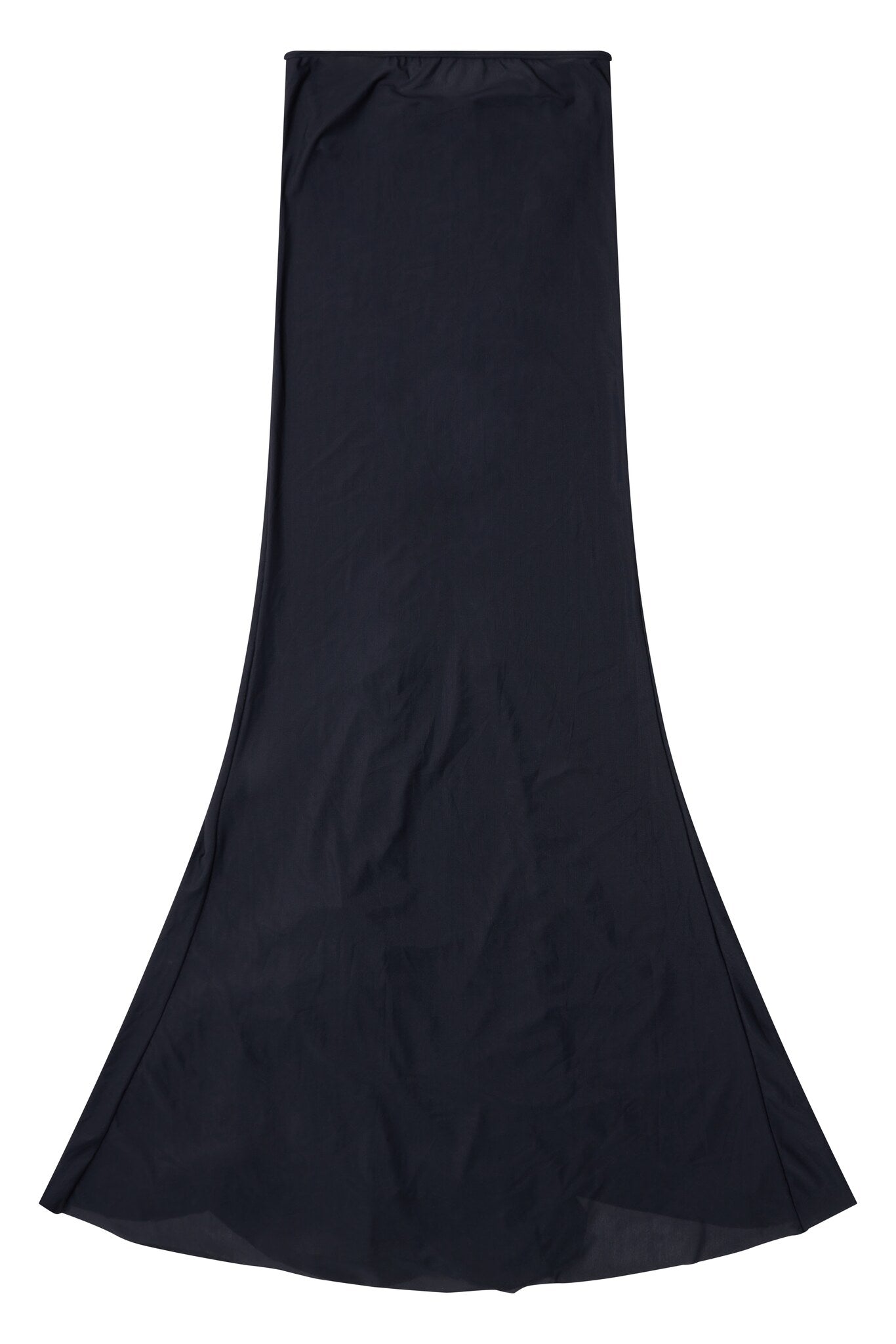 V BACK SKIRT BLACK SEMI TRANSPARENT