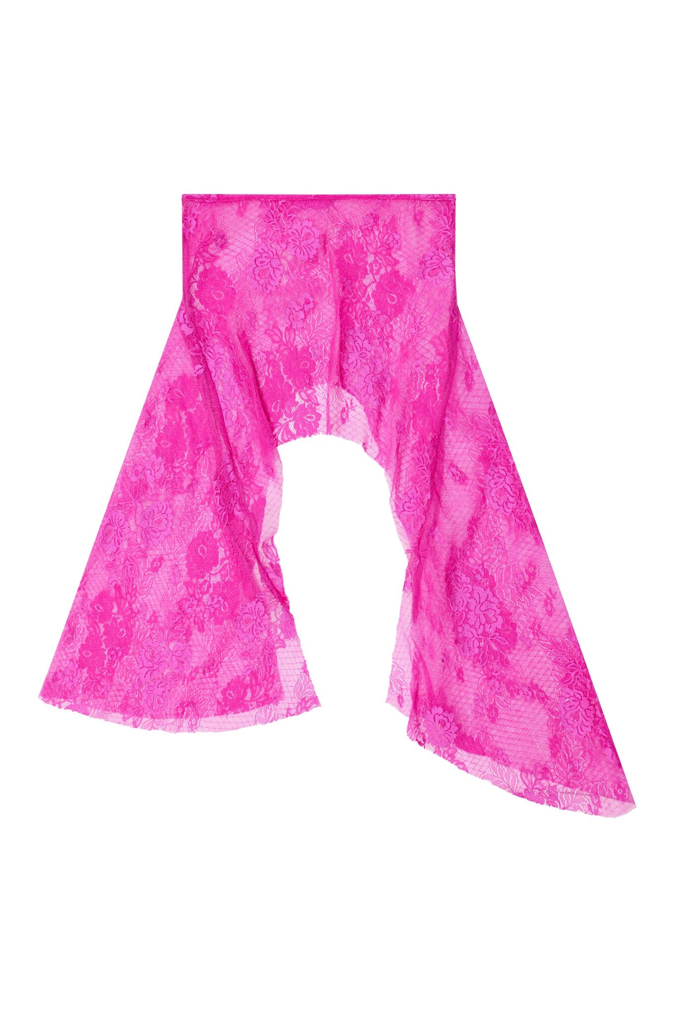 V BACK MINI SKIRT MAGENTA PIZZO