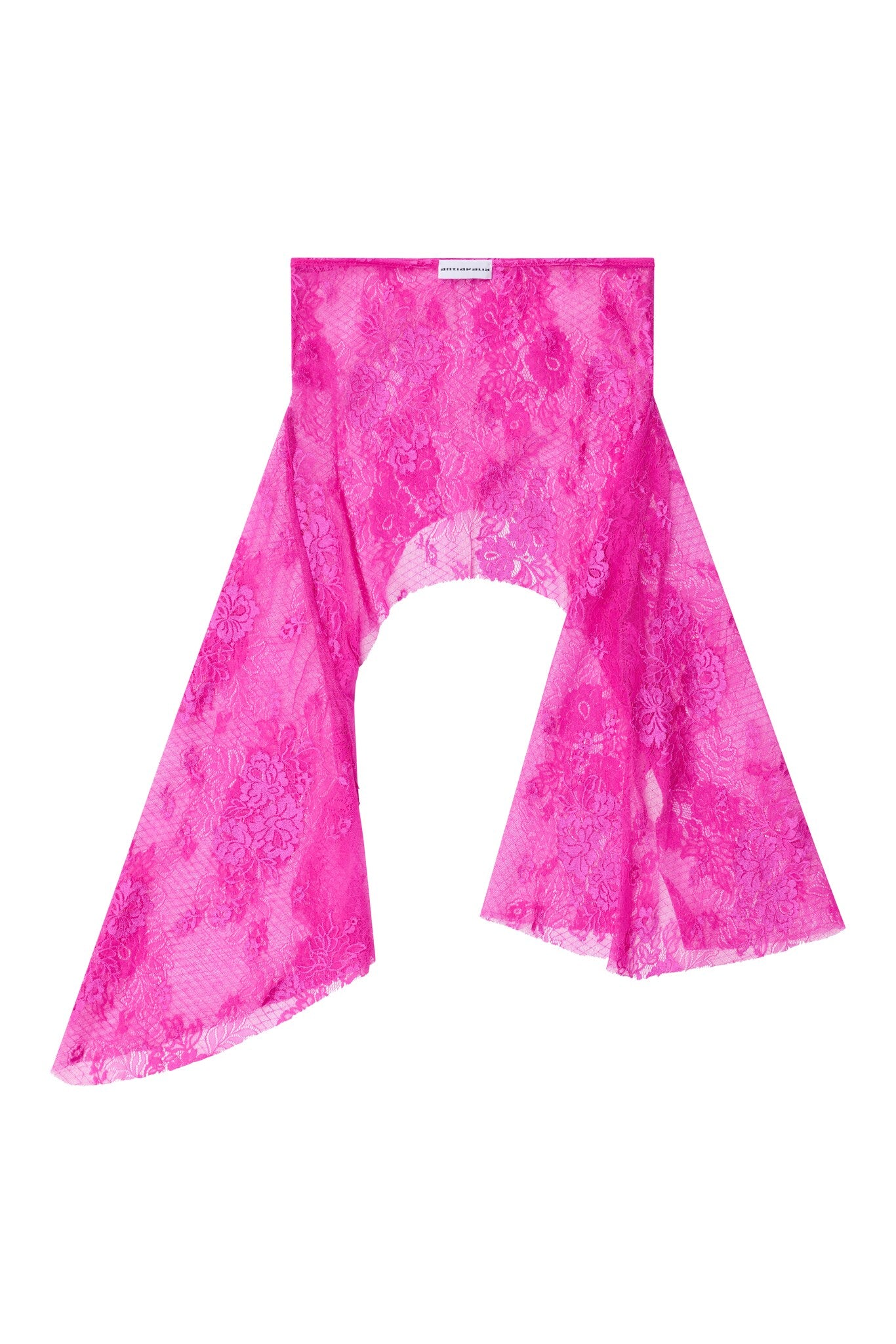 V BACK MINI SKIRT MAGENTA PIZZO